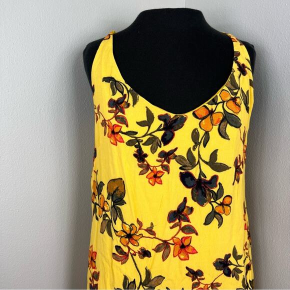 Urban Outfitters Zoe Yellow Floral Open Back Mini Dress Sleeveless - Picture 4 of 8